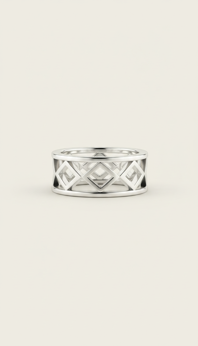 Geometric Stackable Silver Rings