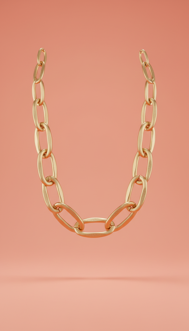 Gold Link Statement Necklace